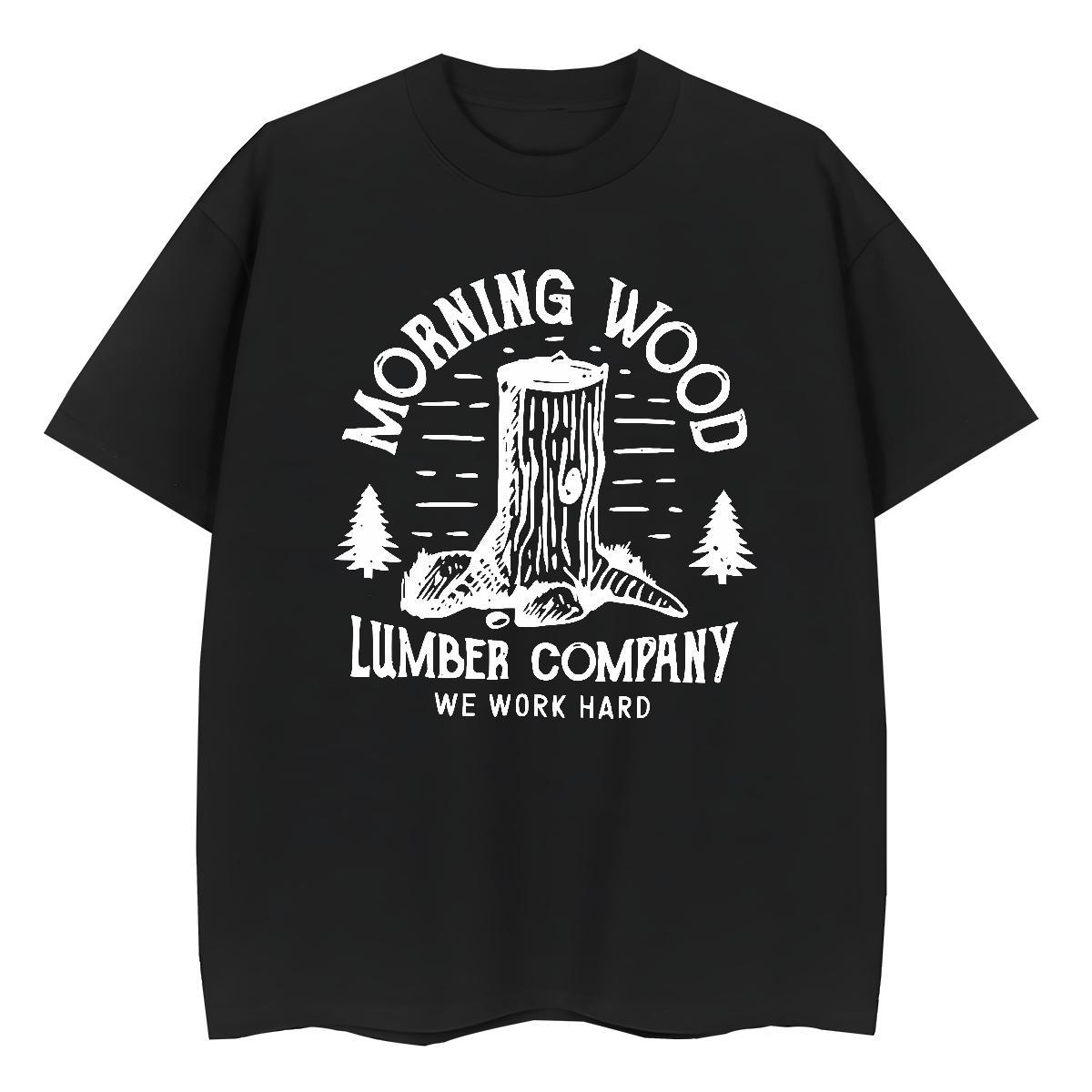 Fashion New T shirt Crew Neck Breathable 100% Cotton 230g Couples T Shirts Cartoon Print tree Casual Daily Wear Brand Tee Shirt