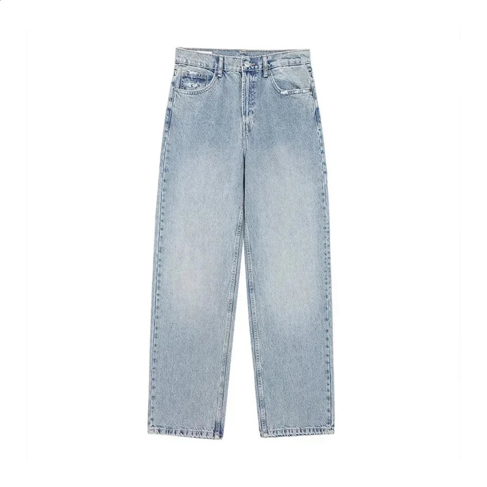 Aoaiiys Blue Baggy Jeans Women High Waisted Vintage Denim Pants Fashion Jeans Trousers Patchwork Casual Streetwear Y2k Jeans 240821
