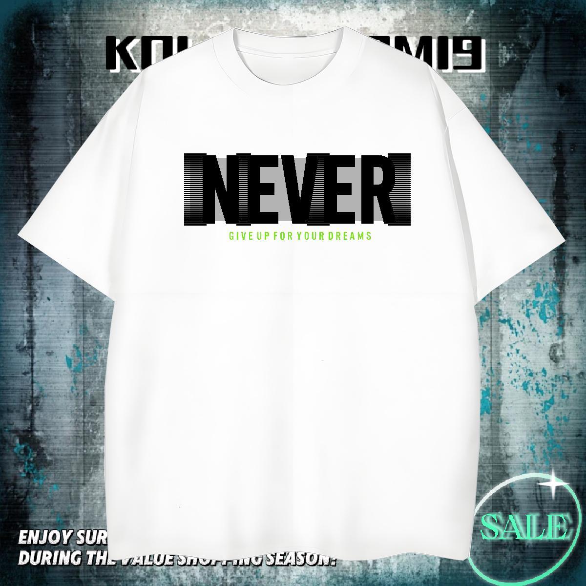 Popular Tshirt for Man Woman Outdoor 100% Cotton 230g Custom Printing Breathable Short Sleeve never T shirt 2024 DIY Clothes