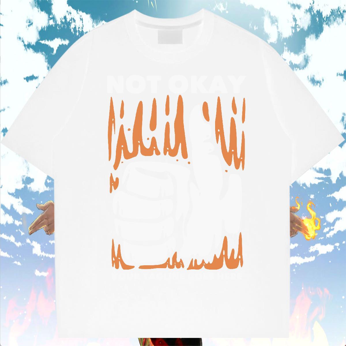 Fashion Casual Daily Wear Men Tops Tees hand Breathable Short Sleeve 230g 100% Cotton Mens T Shirts Unisex Cartoon Print Top Tees