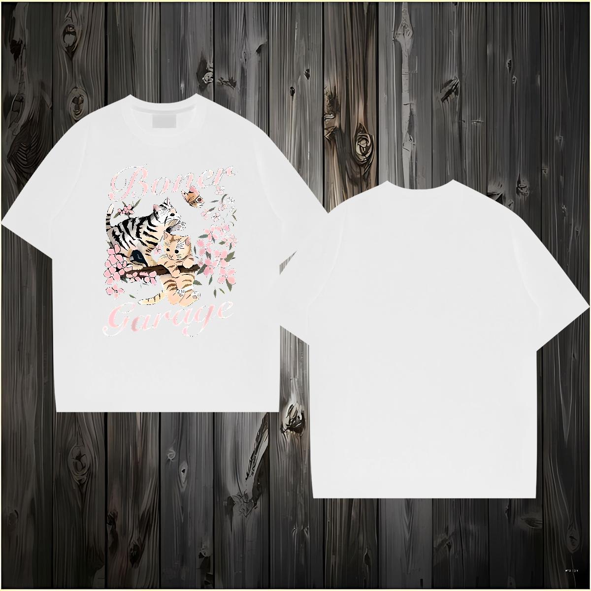 Classic Man T Shirts cat Crew Neck Casual Beach DIY Logo Oversized 230g 100% Cotton Tshirt for Man Woman Classic Casual Tees Shirts