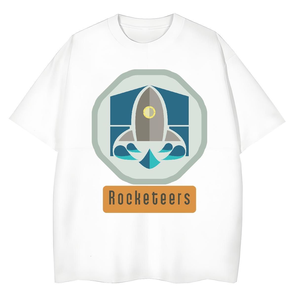 Female Couples T Shirts 230g 100% Cotton rocket Spring Summer Women T Shirts Breathable Crew Neck White Plus Size Clothes Shirt