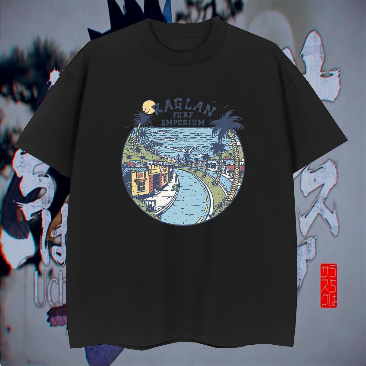 Soft Couples T Shirts Hip Hop 230g Pure Cotton Custom Printing Breathable Short Sleeve river T-Shirts for Men DIY Tops