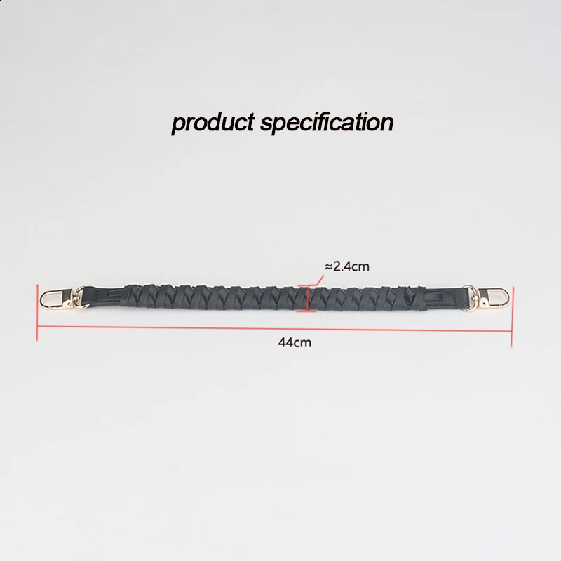 44cm Short Genuine Leather bag Strap 2.4cm Wide Woven Tote Handle Cowskin for Handbag Bag Parts Accessories 240821