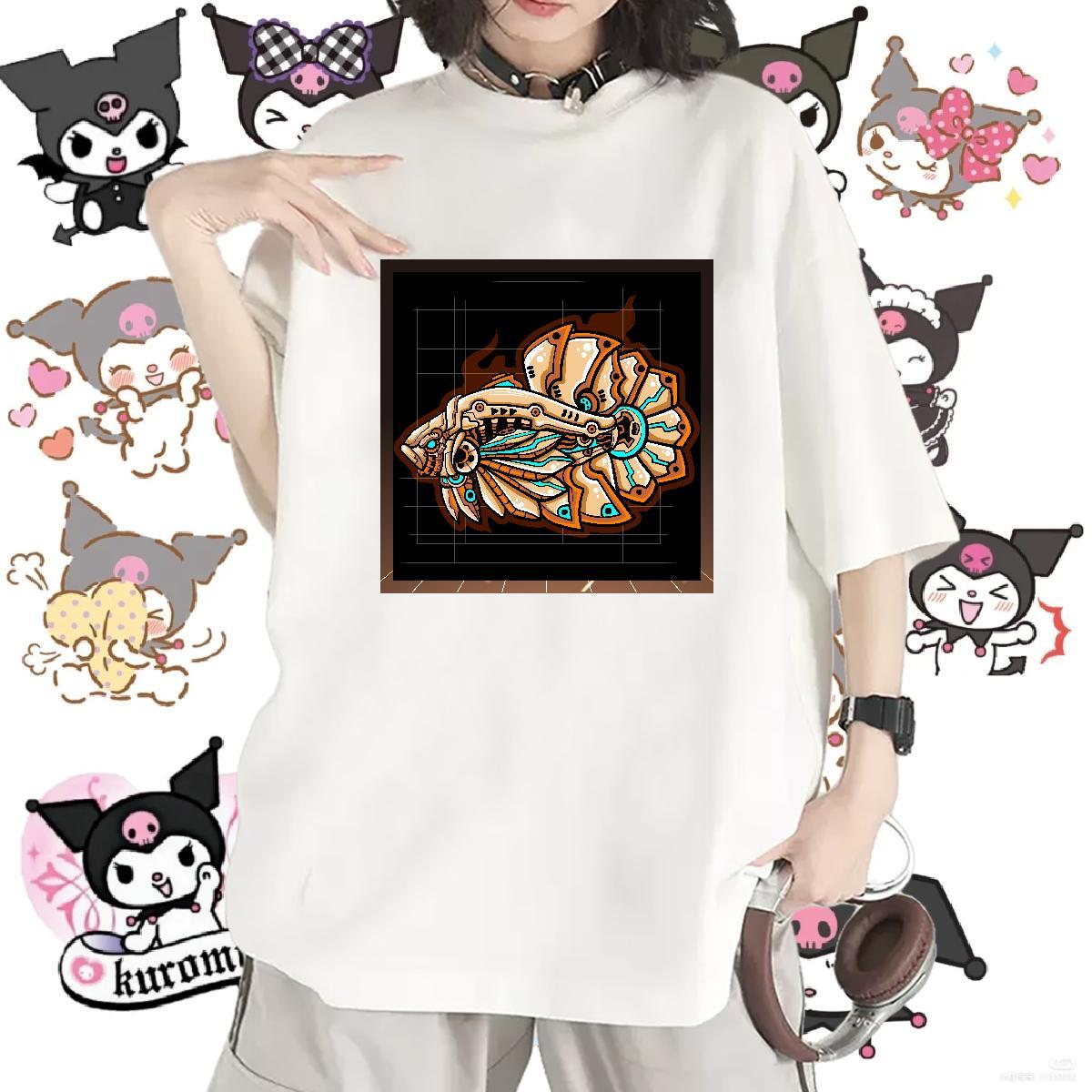 Factory Direct Woman T Shirts O Neck Short Sleeves 100% Cotton 230g Womens Tshirts DIY Printed Robotic fish Spring Summer Popular Clothes Shirt