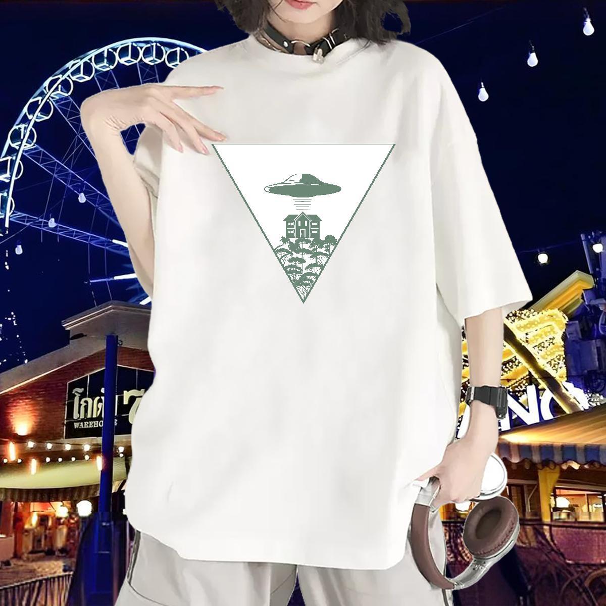 Factory Direct T-Shirts for Women Breathable Crew Neck 230g Pure Cotton Unisex Tshirts Custom Print Plus Size ET Street Wear Loose fit Clothes
