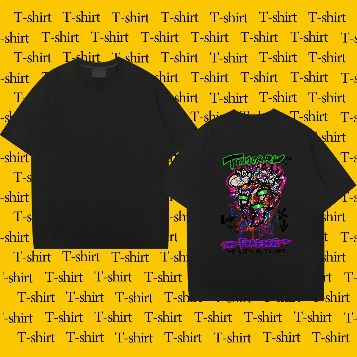 Fashion Casual Men Tees 230g 100% Cotton Home Outdoor tomorrw O-Neck Short Sleeve Mens T Shirts TOP Quality Custom Cartoon Wear