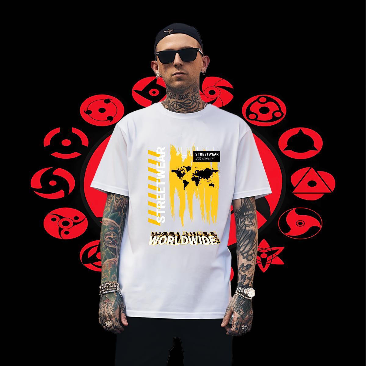 Loose Men Tops Tees Sport 230g Cotton Asian Size O-Neck Short Sleeve worldwide T shirt New Designer Tops Shirt