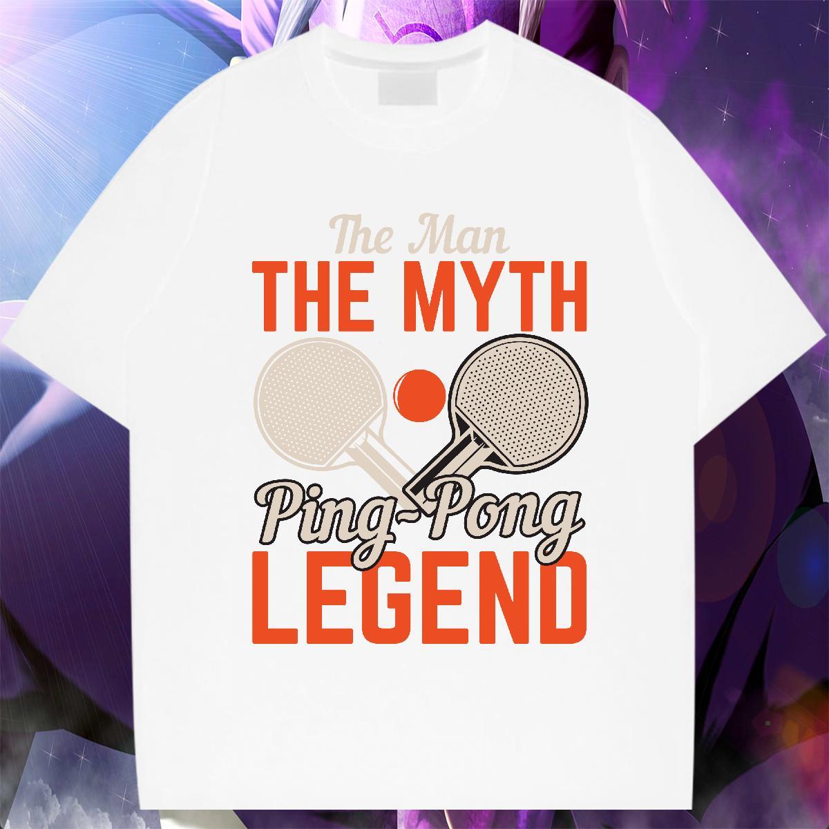 Cool Design Mens Tshirts Hip Hop 100% Cotton 230g DIY Logo Oversized O-Neck Short Sleeve PING PONG T shirt Free Shipping Tees
