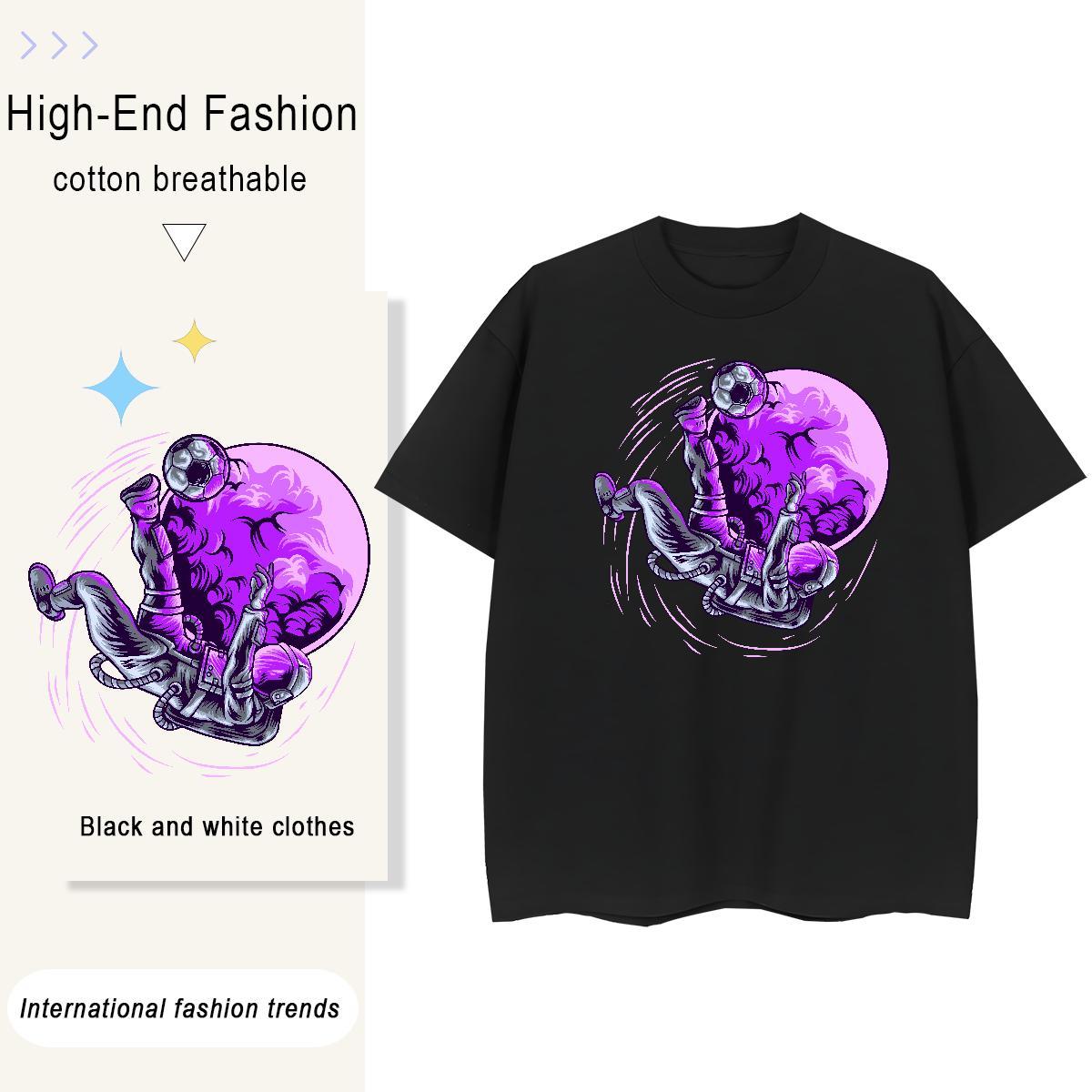 Nice Woman Tshirt 230g Pure Cotton universe Casual Sport Womens T Shirts Breathable Crew Neck DIY Printed Top Shirts