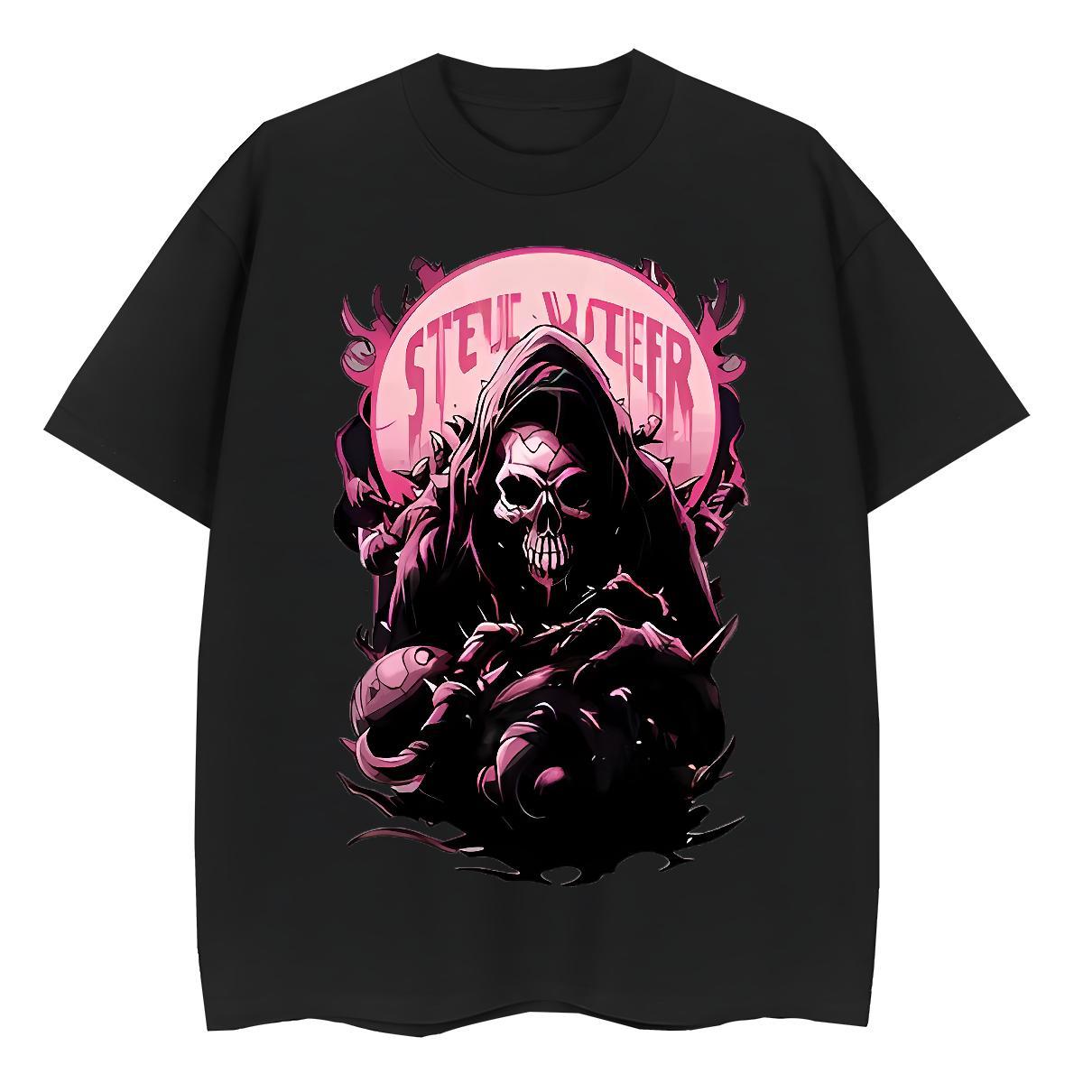 Fashion New T-Shirts 100% Cotton 230g Short sleeve Soft Hip Hop Street skull Woman Tshirt Female Anime Oversized Wear