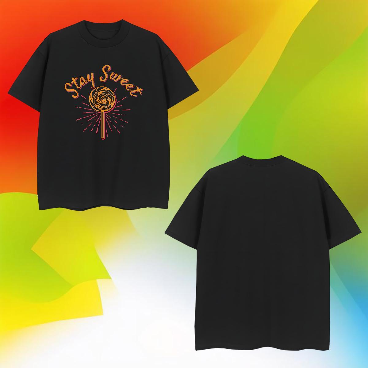 Popular lollipop T Shirt For Man Sport Tshirts 230g Cotton DIY Short Sleeve O-Neck Asian Size Wear