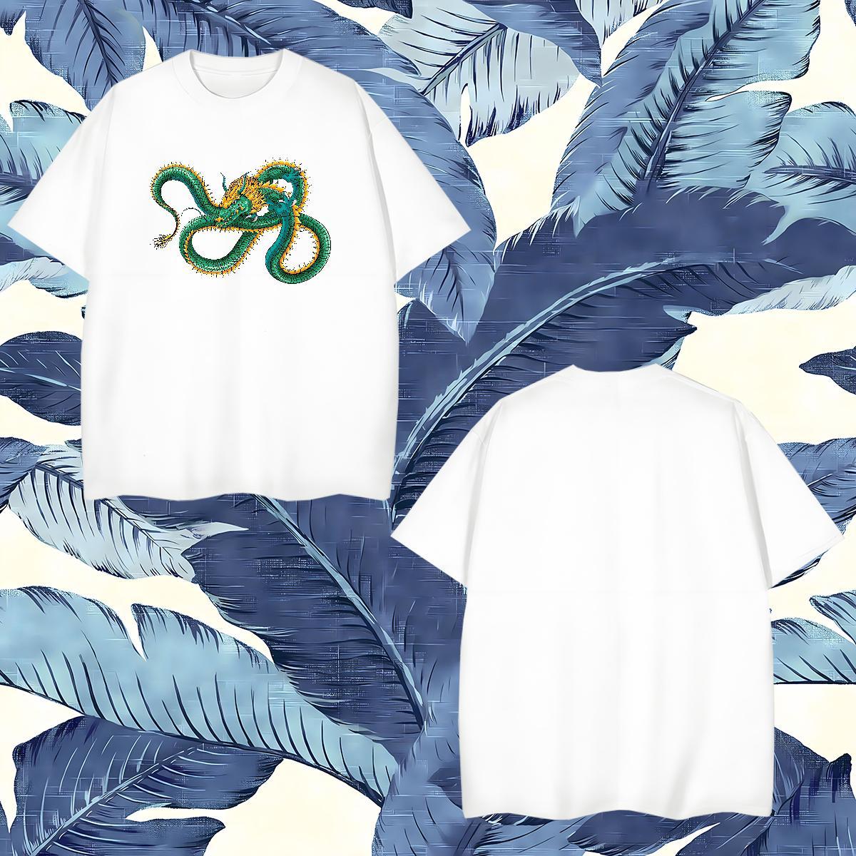 TOP Quality dragon T-Shirts Street Men Tops Tees 230g Cotton DIY Customized O-Neck Short Sleeve Cartoon Print Polos