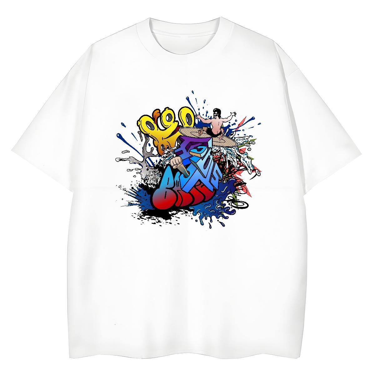 Designer Nice Tshirt for Man Woman 100% Cotton 230g painting Casual Daily Wear T Shirt For Woman Crew Neck Breathable Oversized Tops Shirt