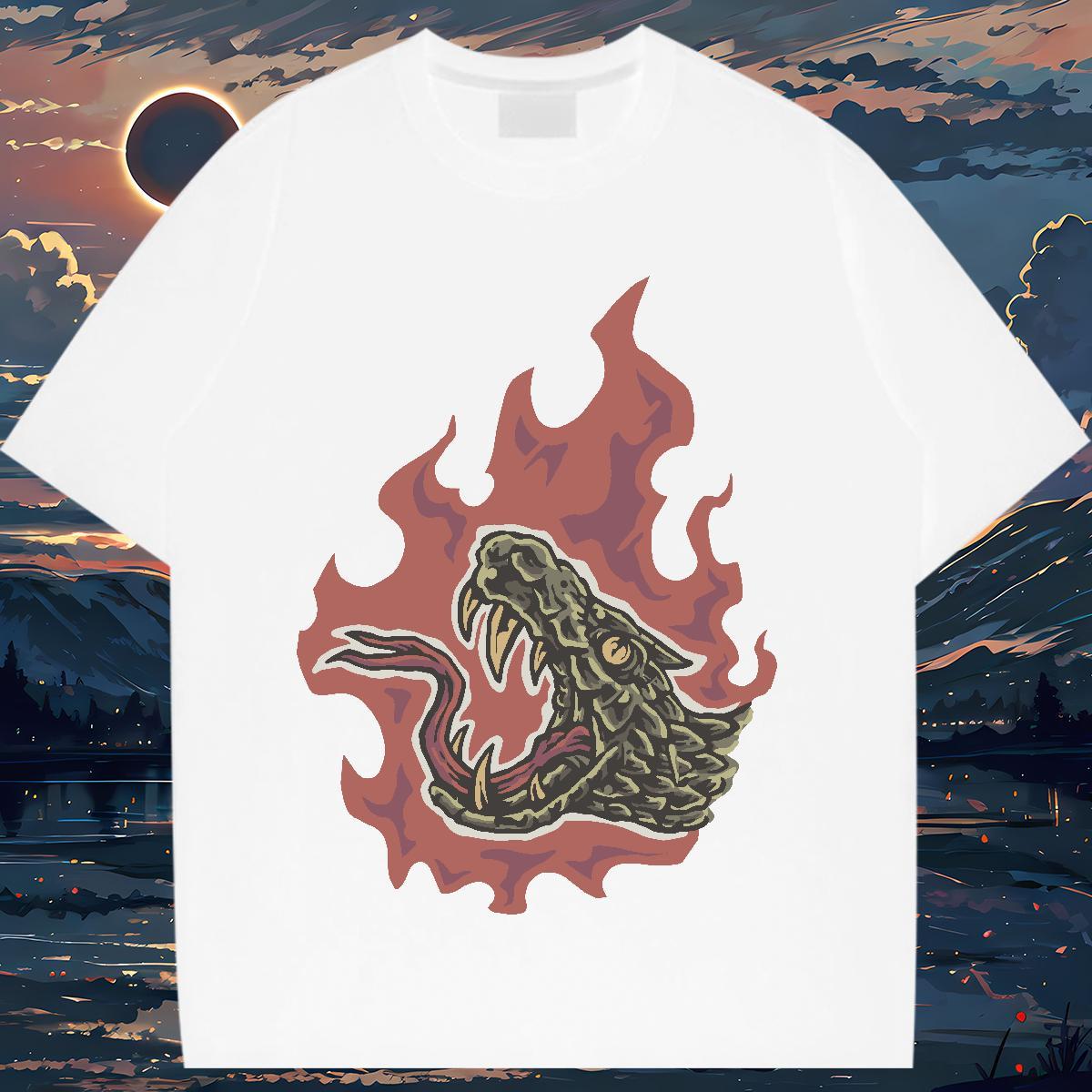 2024 DIY T-Shirts for Women O Neck Short Sleeves 230g 100% Cotton Unisex Tshirts Plus Size Custom crocodile Summer Casual Soft Clothes Shirt