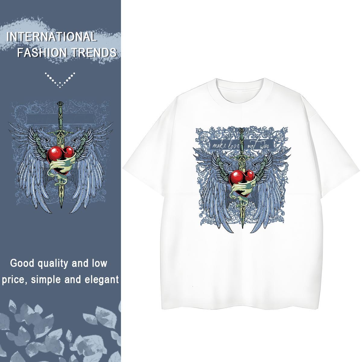 2024 DIY Woman T Shirts 230g 100% Cotton Comfortable Street wing Woman Tshirt Nice Custom Print Oversized Tees Shirts