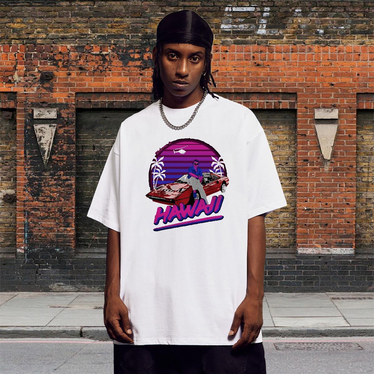 Soft Men Clothes T-Shirt Home Outdoor 230g 100% Cotton DIY Printed Breathable Crew Neck car T-Shirts DIY Customized Tees