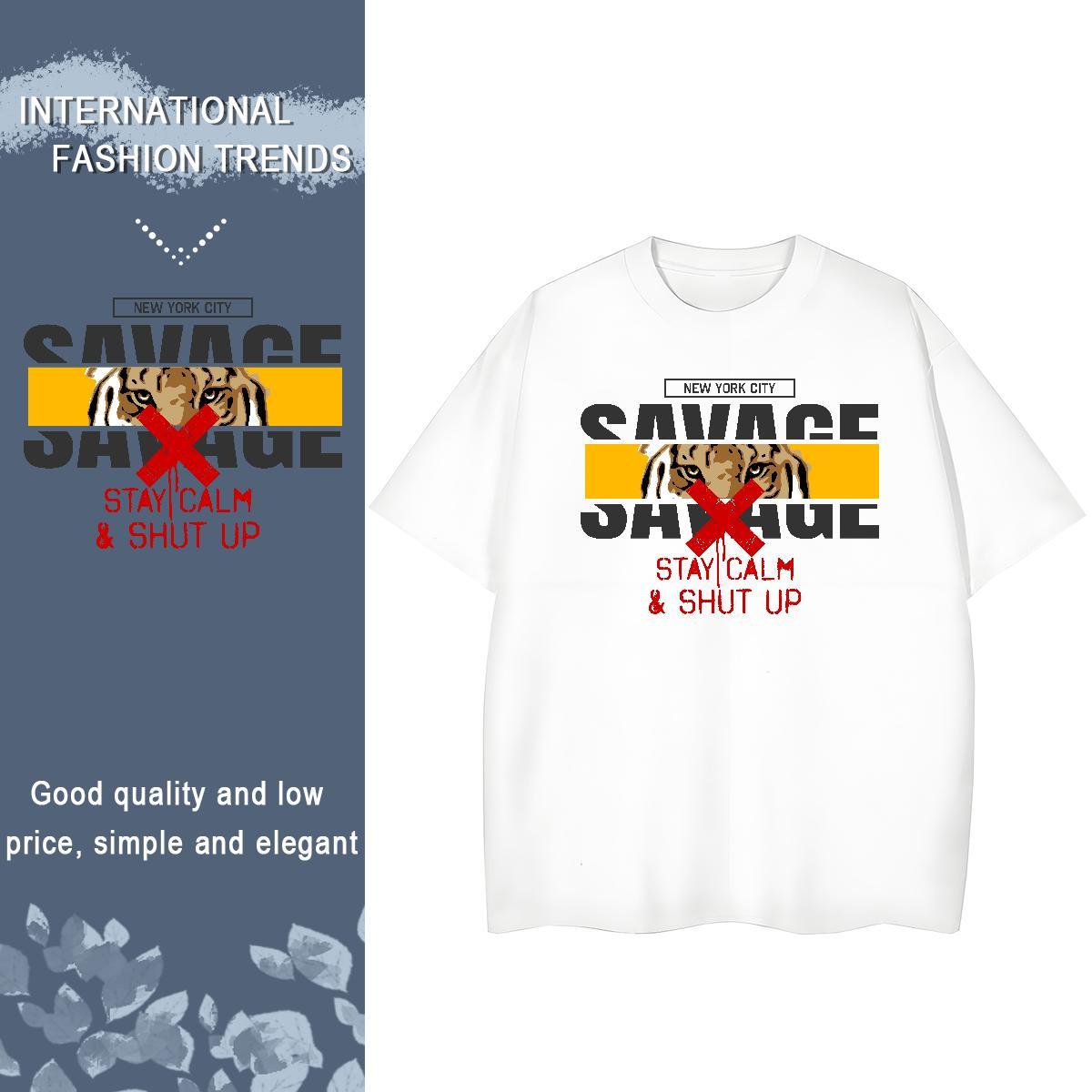 Factory Direct Woman T Shirts Short Sleeve O-Neck 100% Cotton 230g Lady T shirt Custom Print Oversized tiger Daily Wear Soft Tops Tees