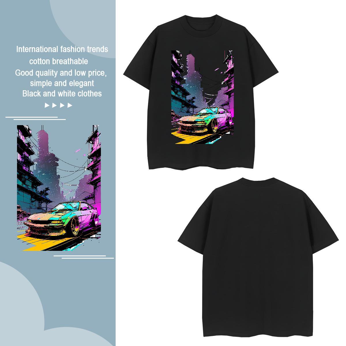 Classic car Man T Shirts Hip Hop Men Tops Tees 230g Pure Cotton Wholesale O-Neck Short Sleeve Oversized 4XL Tees Shirts