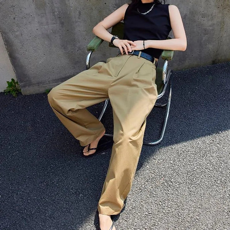 Deeptown Elegant Oversized Suit Pants Women Baggy Office Wide Leg Classical High Waist Trousers Harajuku Casual Basic Pantalones 240821