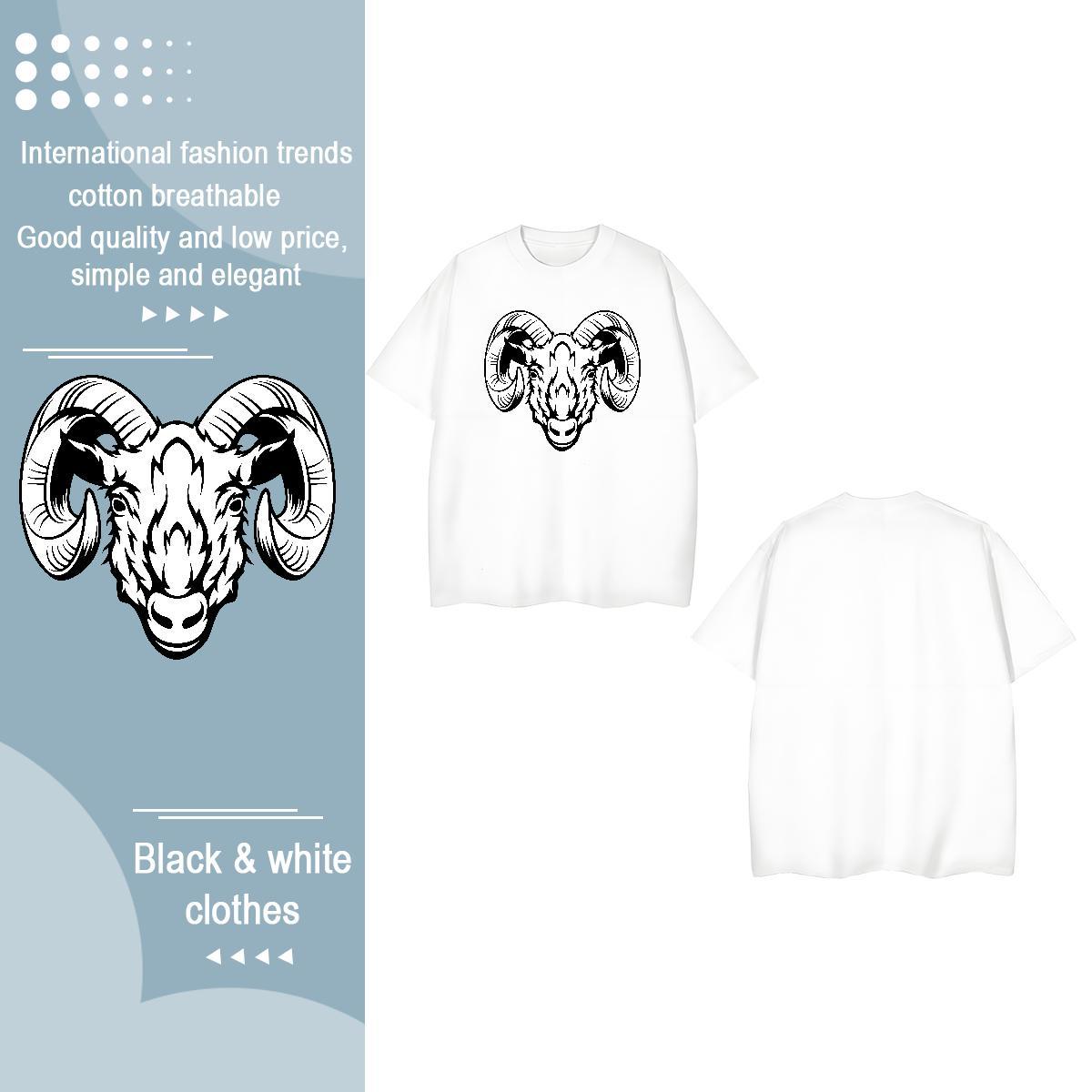 Classic T-Shirts for Women Short sleeve Soft 100% Cotton 230g Unisex Tshirts Anime Oversized sheep Home Outdoor Wholesale Wear
