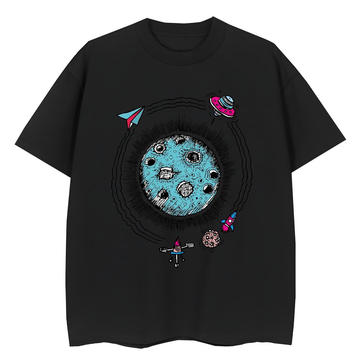 Loose fit Woman Tshirt 100% Cotton 230g planet Beach Women T Shirts Breathable Soft White Plus Size Clothes Shirt