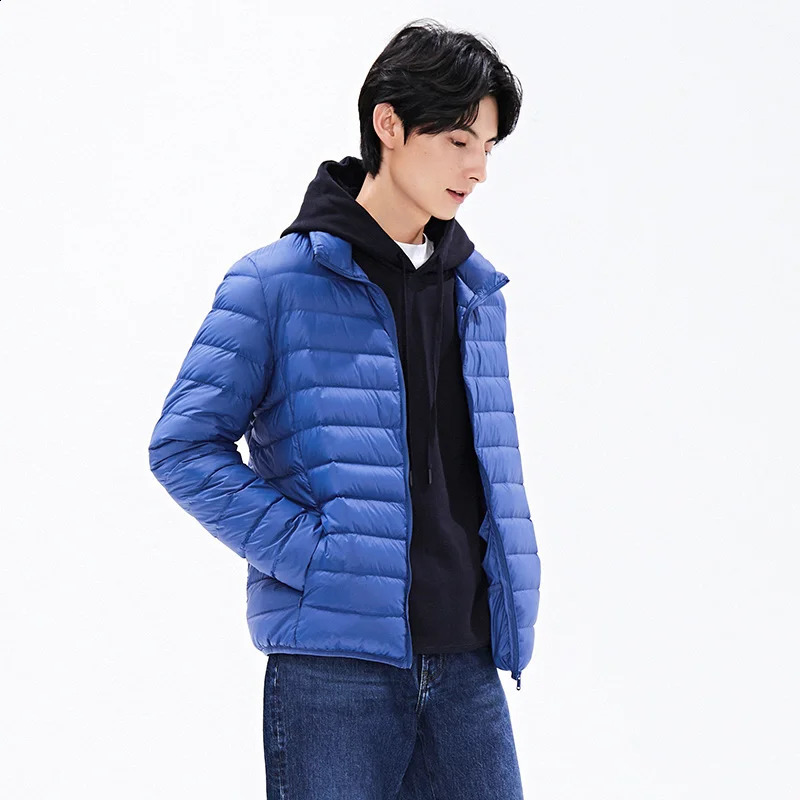 autumn and winter mens duck down jacket ultrathin insulated spring standing collar 240822
