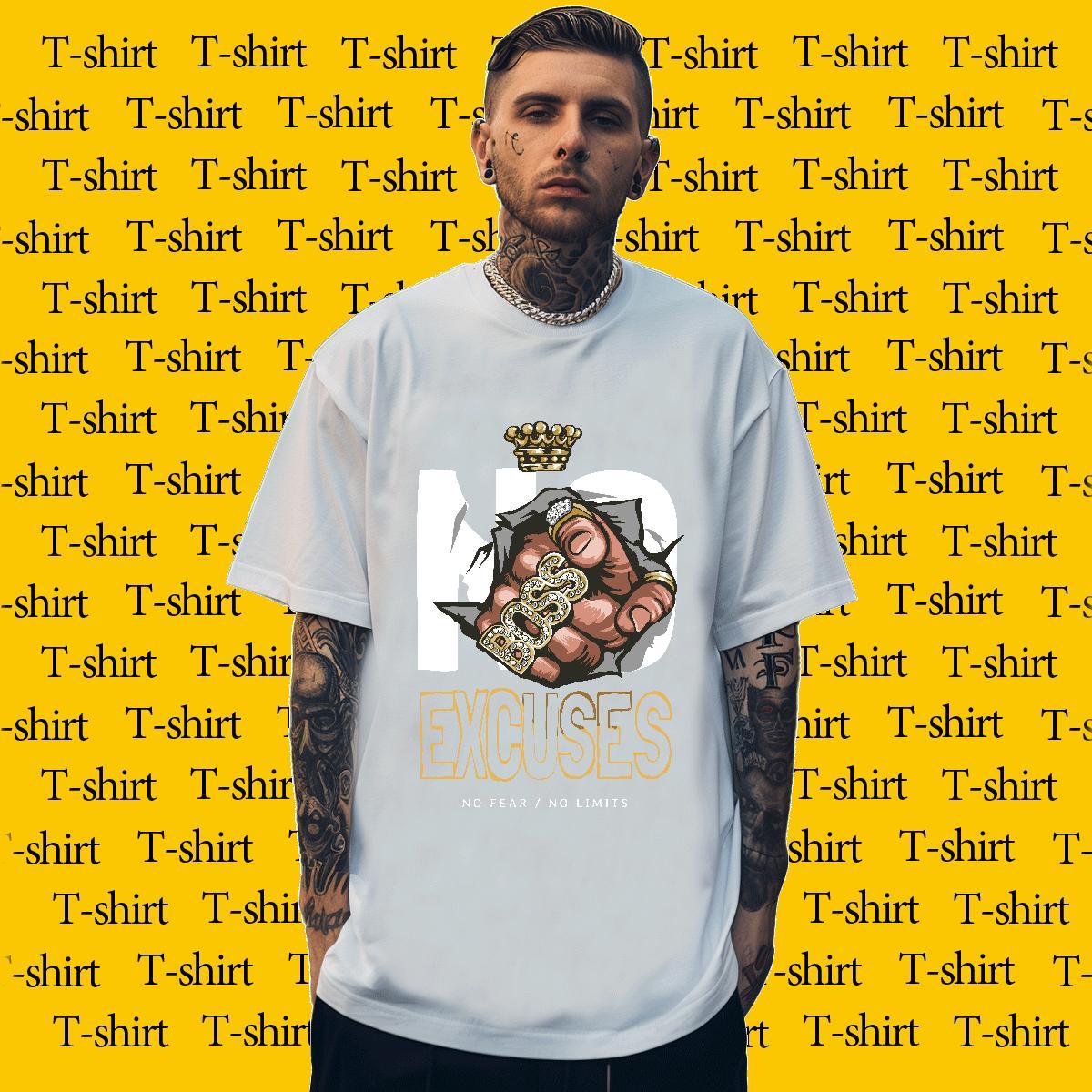 Wholesale Men Clothes T-Shirt Street Wear 230g Cotton Plus Size Cartoon Breathable Short Sleeve letter T-Shirts Classic Casual Tops Tees