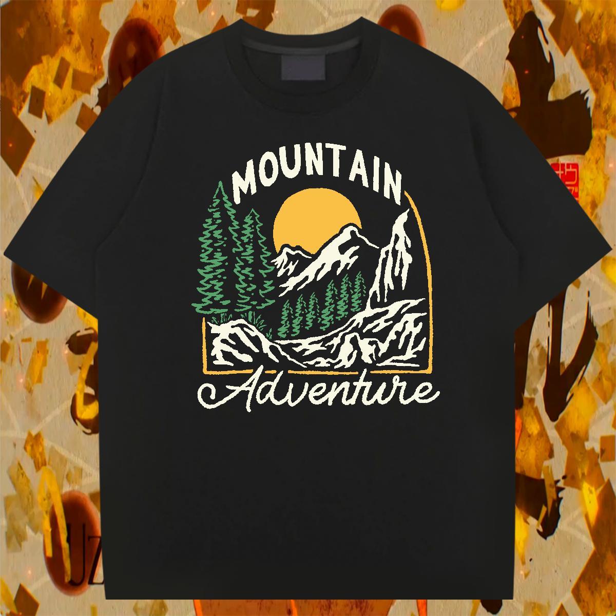 Brand Mens Tshirts Hip Hop Street 230g Pure Cotton Custom Print Oversized Breathable Soft mountains T-Shirts Designer Tees Shirts