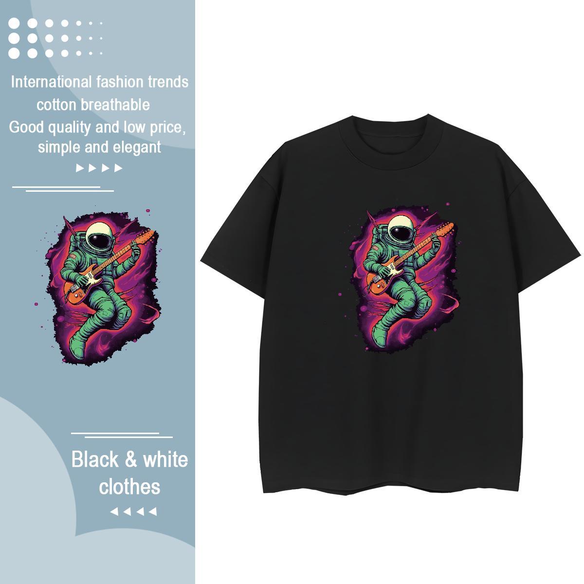 Loose fit Womens Tshirts 230g 100% Cotton universe Home Outdoor T Shirt For Woman Crew Neck Breathable Oversized L-4XL Tees Shirts