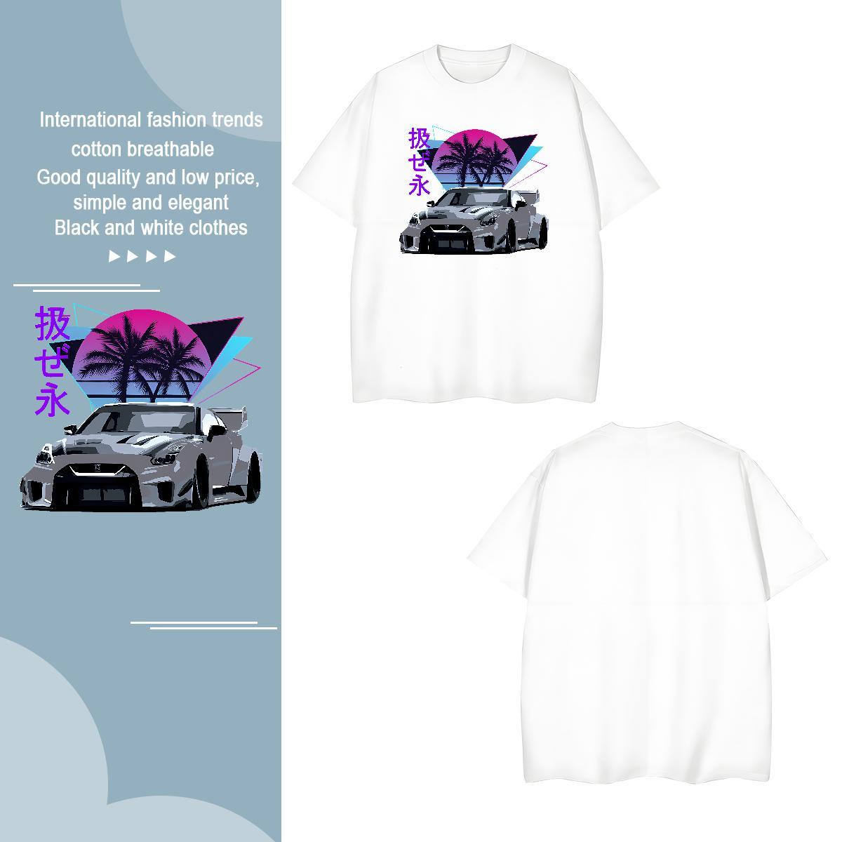 Unisex car T-Shirts for Men Casual Daily Wear Men Tshirts 230g Cotton Stylist Round Neck Short Sleeve Custom Printed Tees Shirts