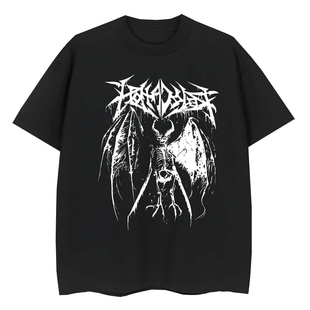 2024 Casual Women T Shirts 230g Cotton Short Sleeve O-Neck Daily Wear skull Women Tshirts Loose Customized Tees