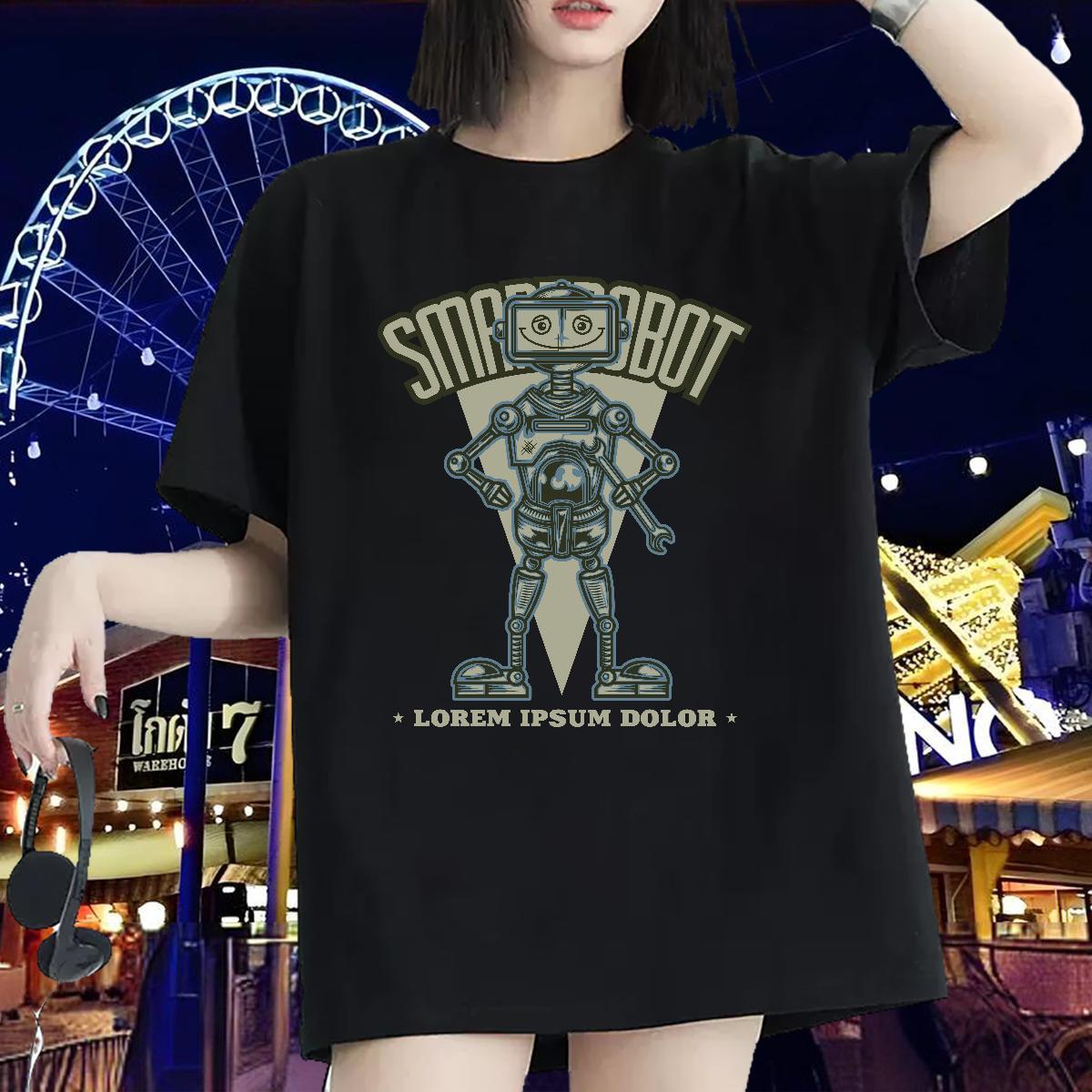 New Arrival Women T Shirts Breathable Crew Neck 230g 100% Cotton Lady T shirt Cartoon Floral Printing ET Street Wear Loose Clothes