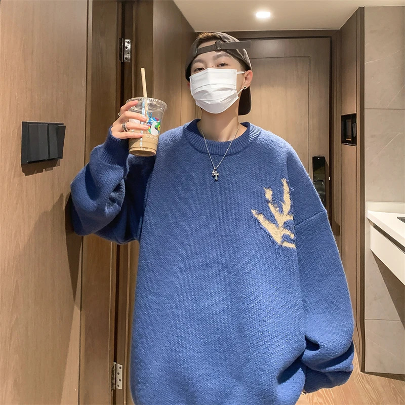 Printed sweaters Pullover knitwear knitted mens winter Harajuku clothing Korean skydiving 240821