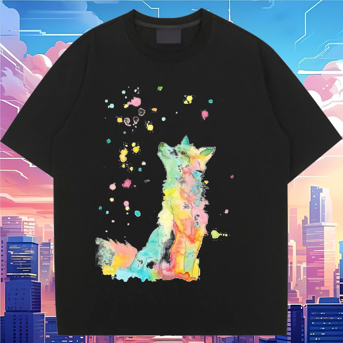 Fashion Womens T Shirts Breathable Soft 230g 100% Cotton Women Tees DIY Anime Printed wolf Casual Sport Designer Polos
