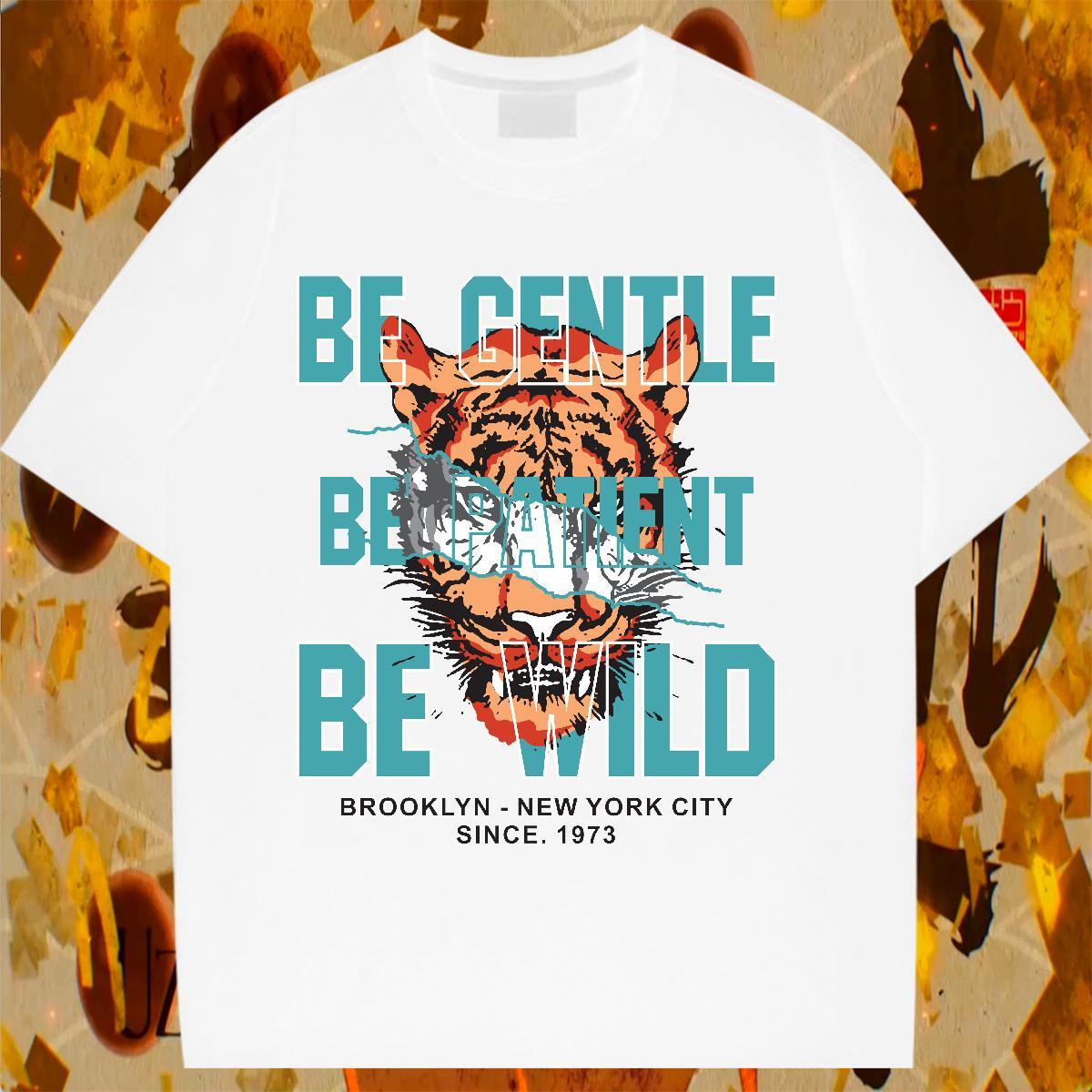 New T shirt Comfortable 230g Cotton Womens Tshirts Graphic tiger Sport Female Wear