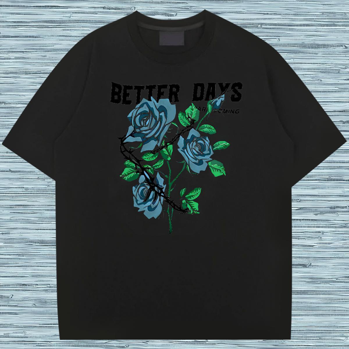 Comfortable flower Mens T Shirts Daily Outfit Tshirt for Man Woman 230g 100% Cotton New Arrival Breathable Soft DIY Logo Oversized Tshirts