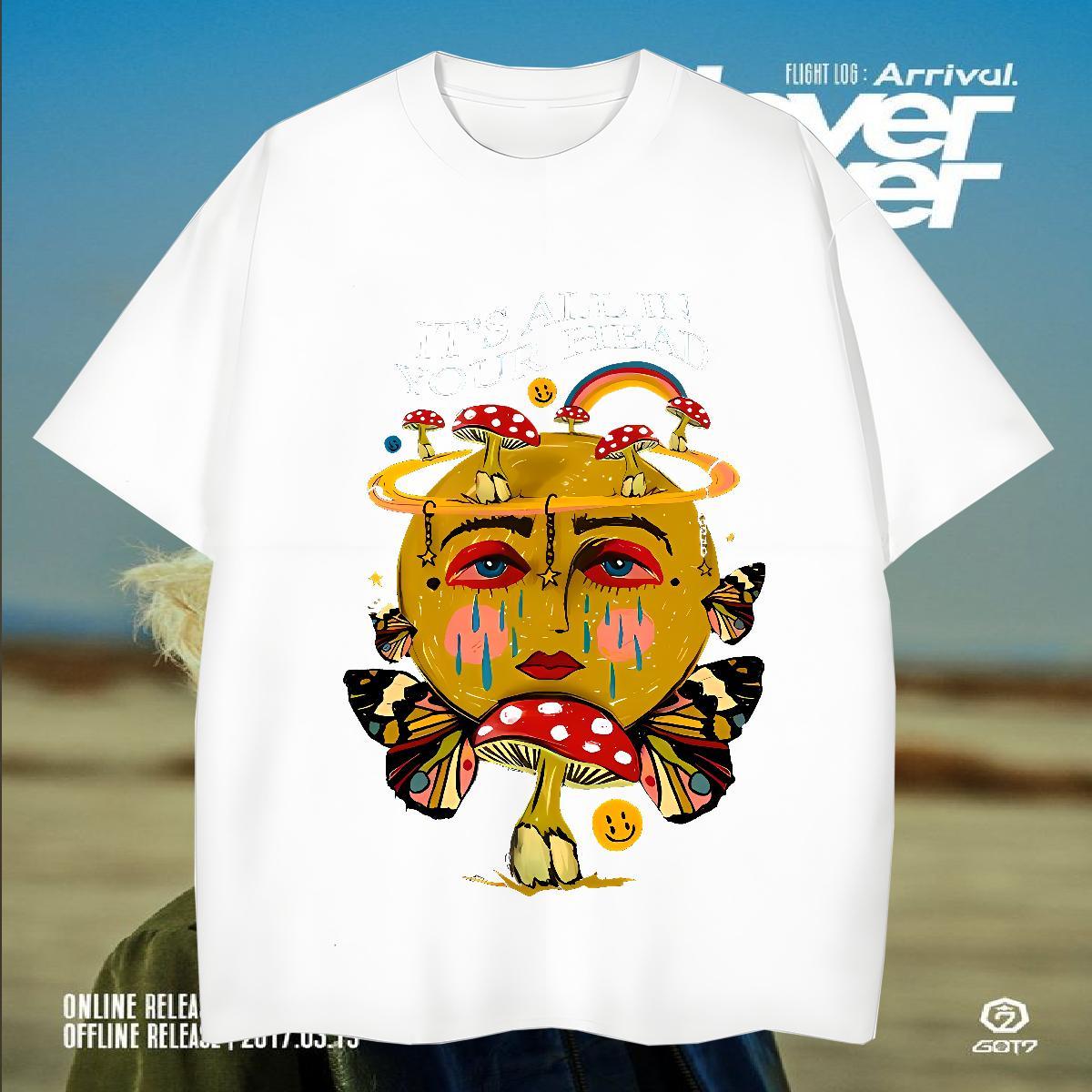 Factory Direct Mens Tshirts 100% Cotton 230g Street wear Hip Hop rainbow Breathable Short Sleeve Men T Shirts Unisex Floral Print Tees