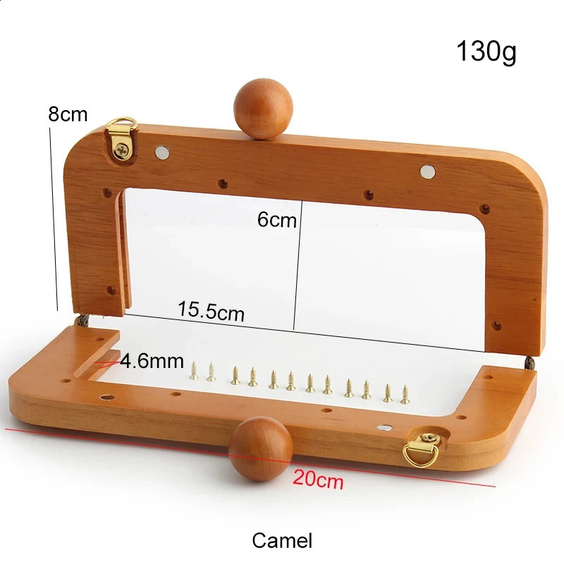 1 piece 20cm wallet frame wooden handbag closed kiss buckle handbag frame lock buckle DIY sewing bag accessories 240821