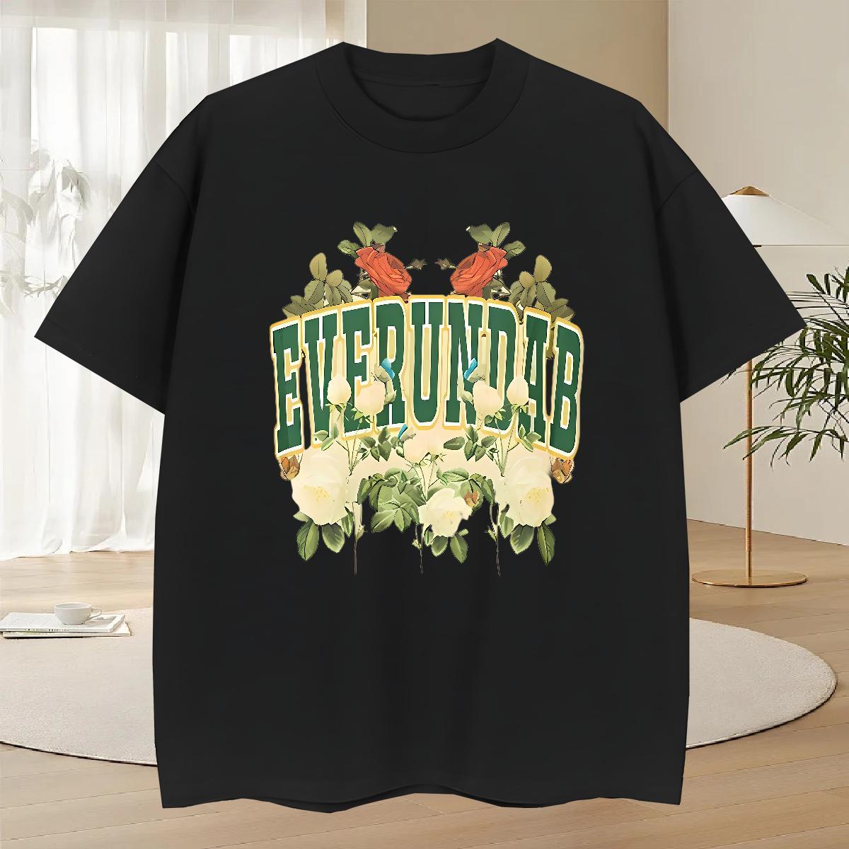 Wholesale Men Tops Tees Street 230g Cotton Custom Printed Breathable Crew Neck letter Men T Shirts 2024 Summer Tshirts