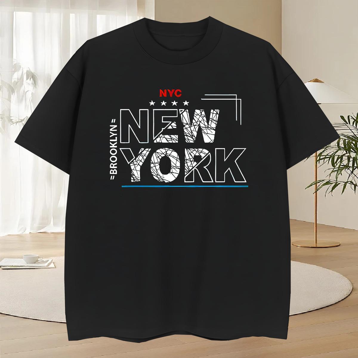 Loose Tshirt for Man Woman Street Casual 100% Cotton 230g Custom Print Plus Size Round Neck Short Sleeve New York T Shirts Men 2024 Top Tees