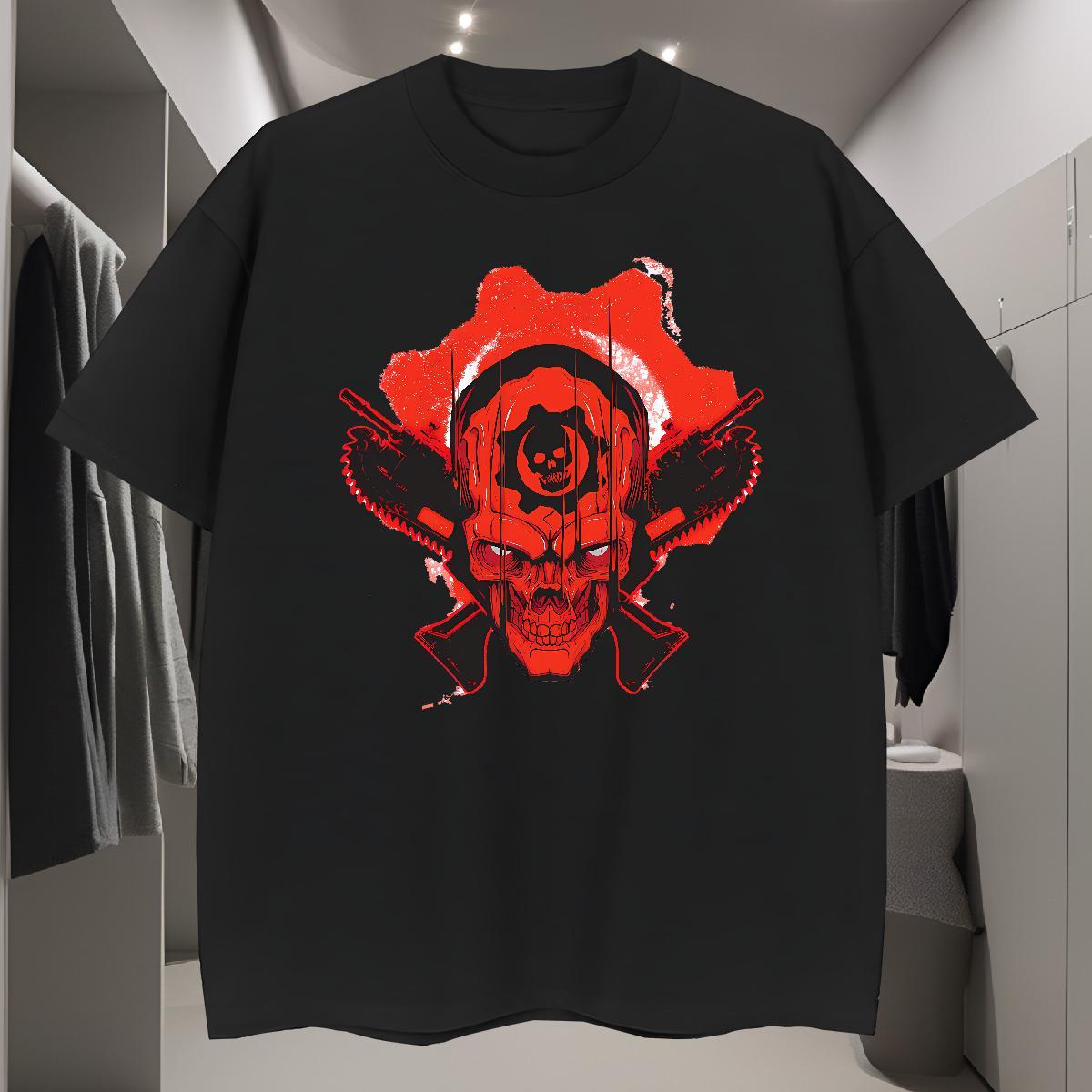 2024 New Men Tees 230g Pure Cotton Street Wear gun Round Neck Short Sleeve Man T Shirts Brand Custom Anime Tees Shirts