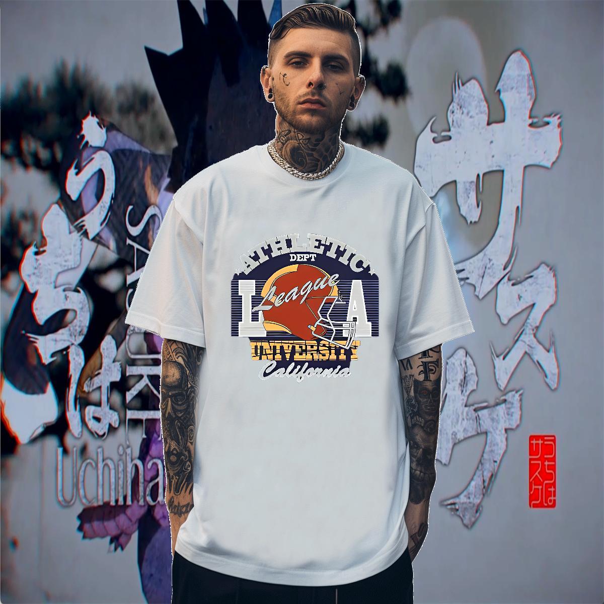 Loose Fit Men Tops Tees Daily Wear 230g Pure Cotton Custom Print Plus Size Breathable Soft letter T Shirt For Man Casual New Clothings