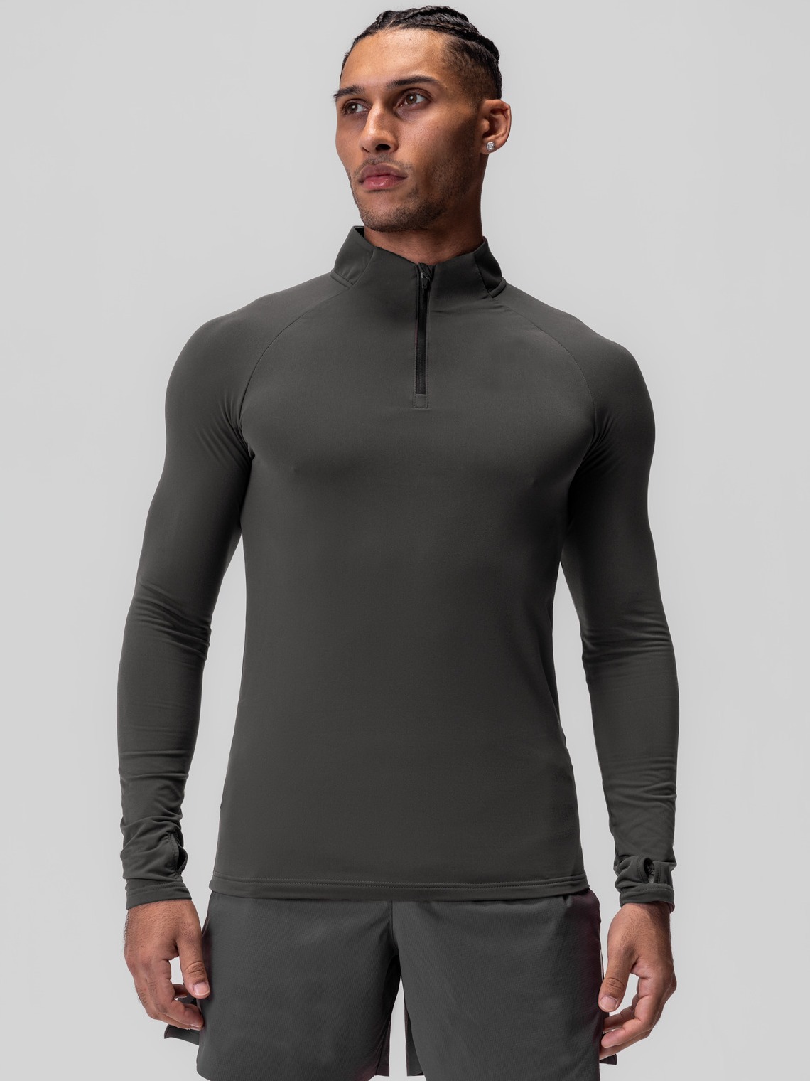 LLL316 Men Running Sports Long Sleeve T-shirt Men's Style Stand-up Collar Half Zipper Shirt Training Fitness Top Training Elastic Quick Dry