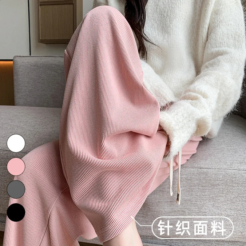 Summer Womens Wide Leg Pants Loose Vertical Slacks White Slim Casual Pants Women Y2k Pants Joggers Streetwear Women Plus Size 240821