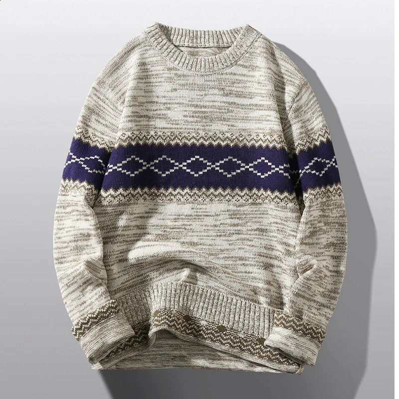 Autumn Mens Christmas Cashmere Sweater O Neck Men Tops Quality Male Pullover Sweaters Thick Warm Pull Homme 240821