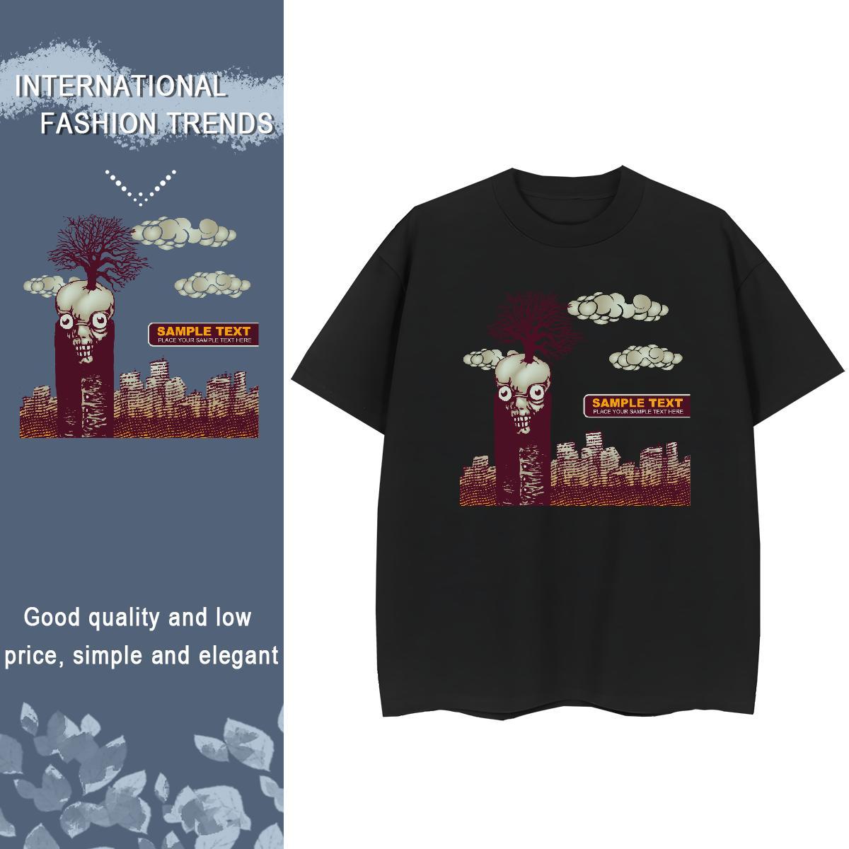 Brand Woman Tshirt 230g Pure Cotton scary Street Casual T Shirts Women Short Sleeve O-Neck Custom Cartoon Clothings