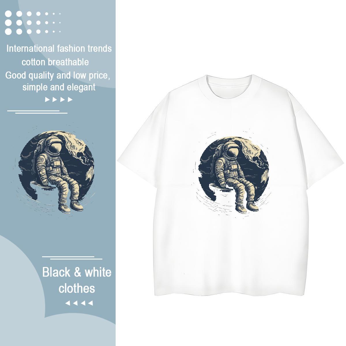 High quality Lady T shirt 100% Cotton 230g universe Casual Woman T Shirts Breathable Custom Print Plus Size Top Shirts