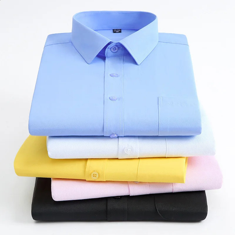 mens long-sleeved shirt spring summer business leisure work clothes cotton plaid non-ironing high quality breathable 240822