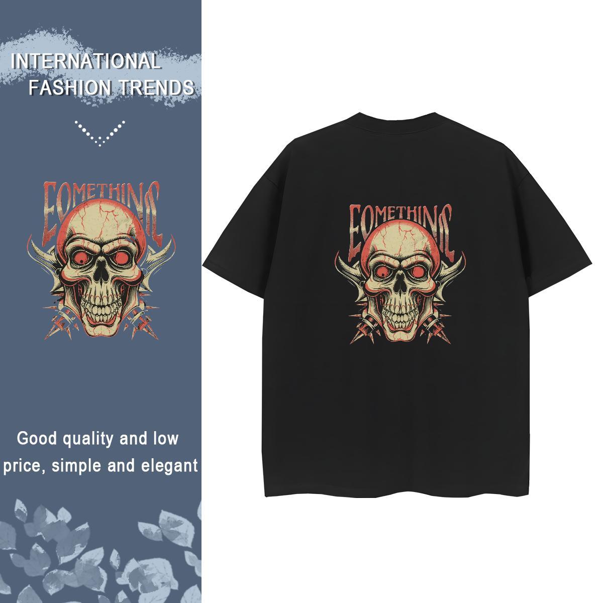 Classic T Shirt For Woman 230g Cotton Breathable Short Sleeve Hip Hop skull Couples T Shirts Free Shipping Anime Tees Shirts